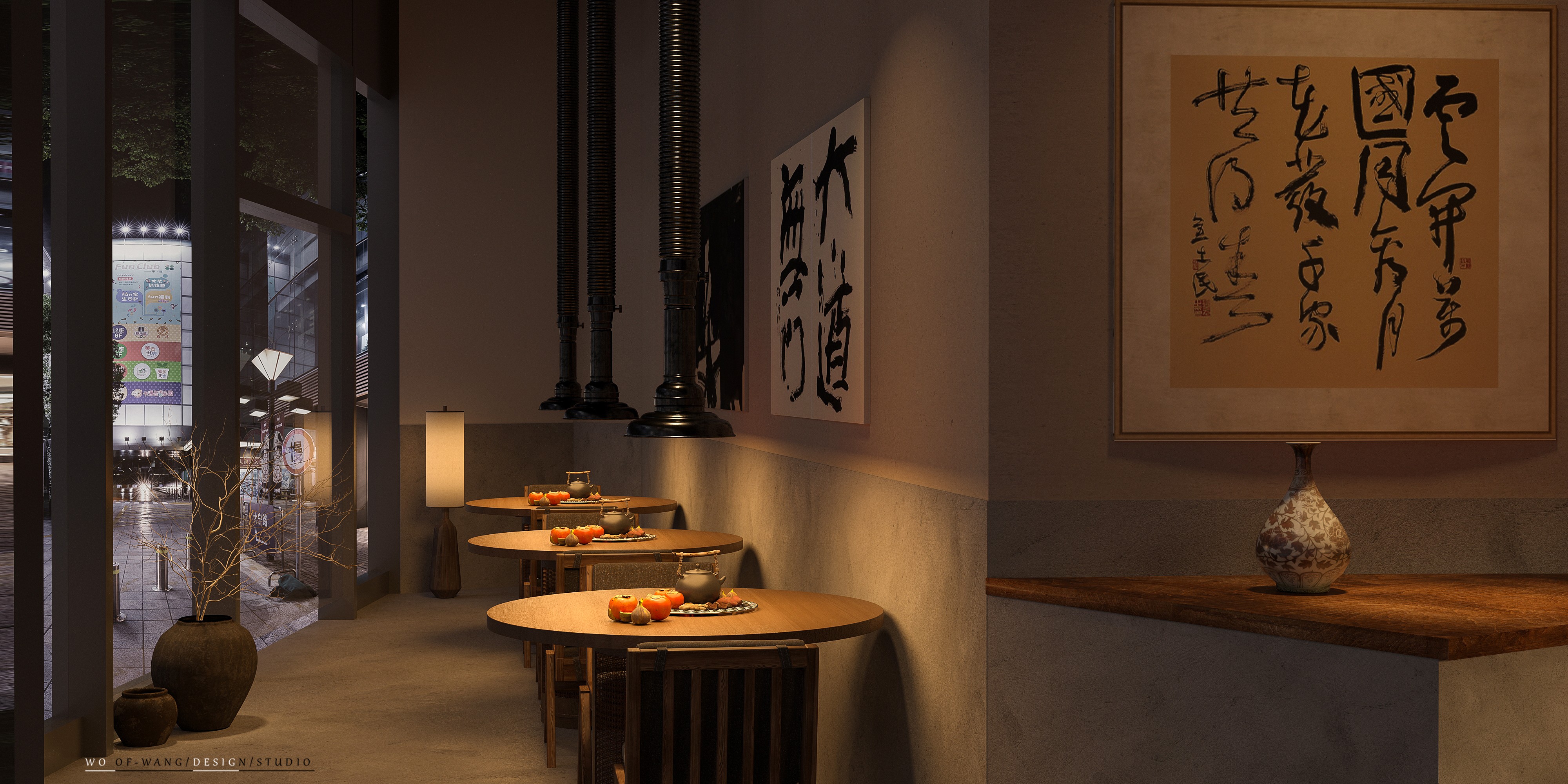 杭州银泰城中古风围炉餐饮设计丨中国杭州丨WOOFWANG-9