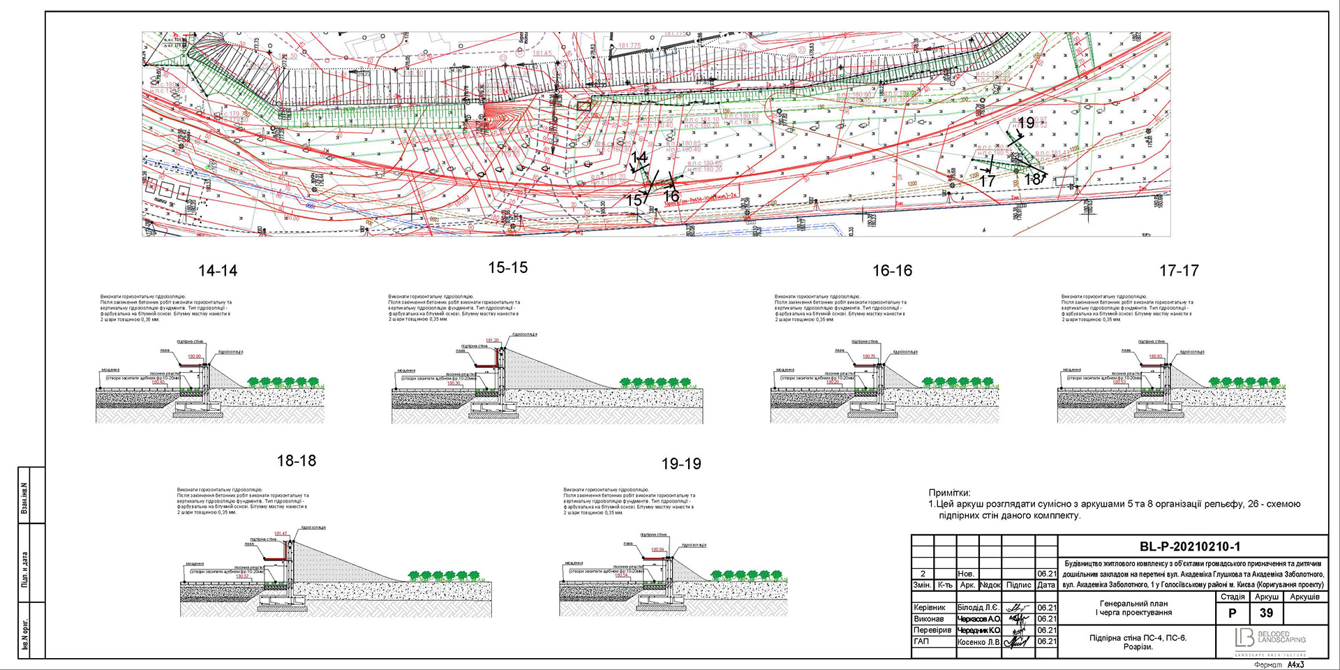 Control, verification&correction of drawings. Landscape-29