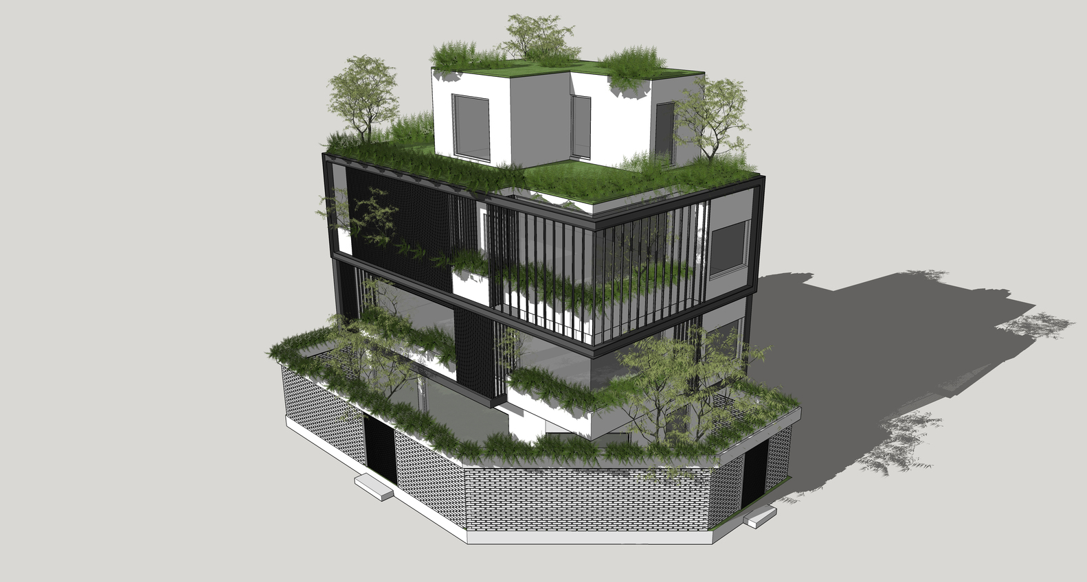 越南“香屋”绿意盎然,钢架遮阳生机勃勃-69