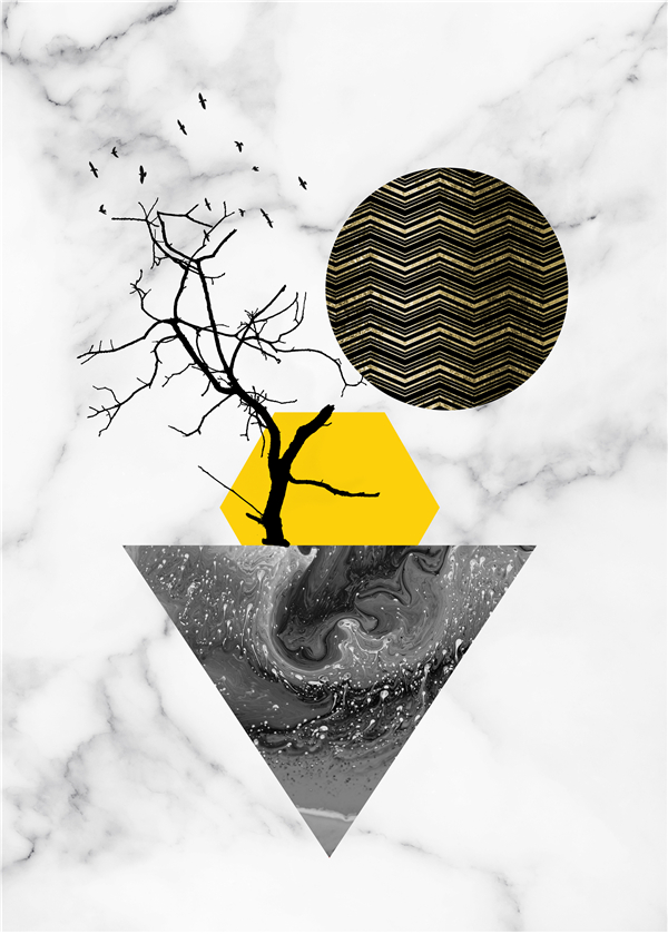 轻奢风 三联组合软装挂画-12