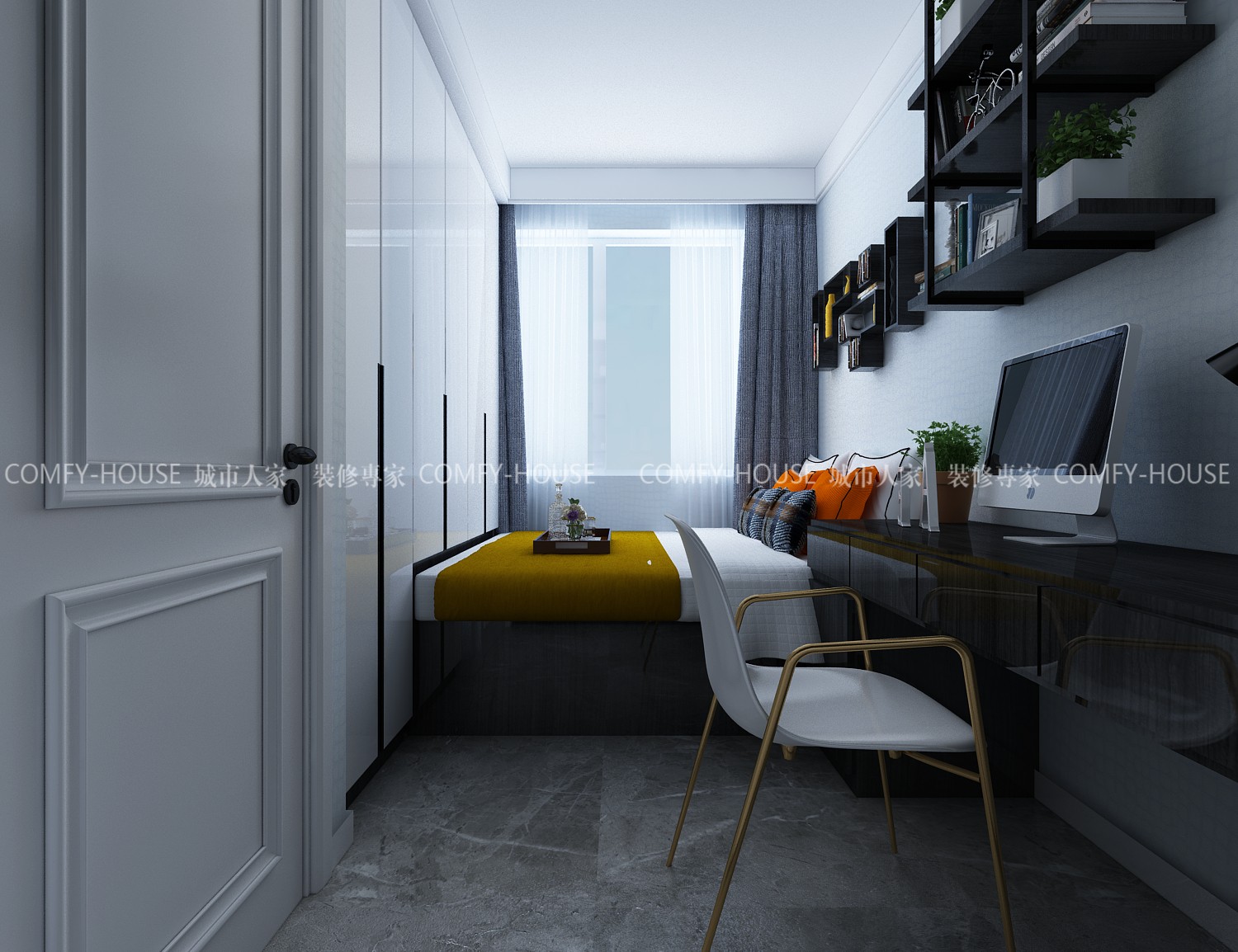 中新国际城 95 平现代简约婚房设计-13