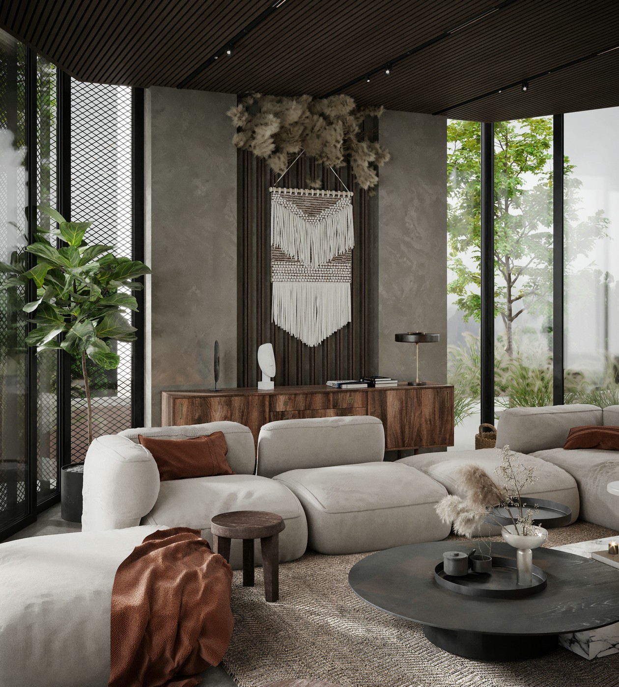 水泥灰+侘寂风，构筑不一样的静谧住宅-3