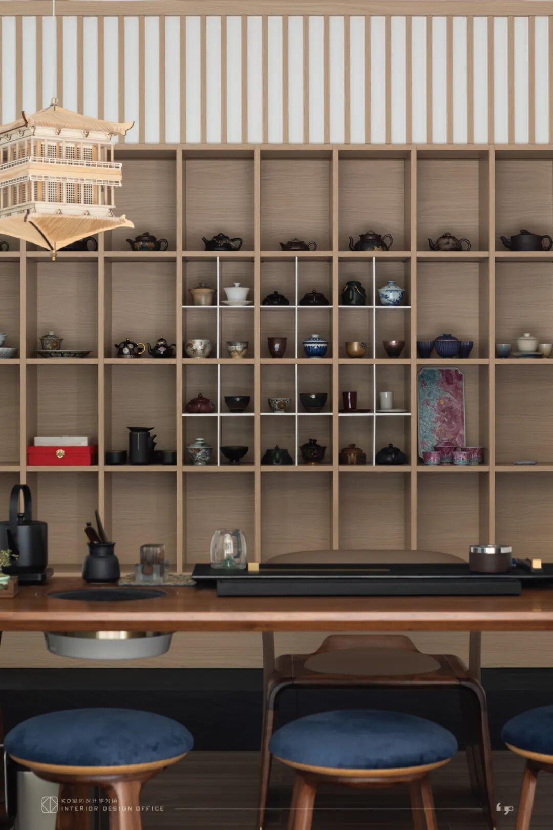 隐于形的交叠  碧桂园天玺450㎡合院别墅丨中国重庆丨KD室内设计事务所-51