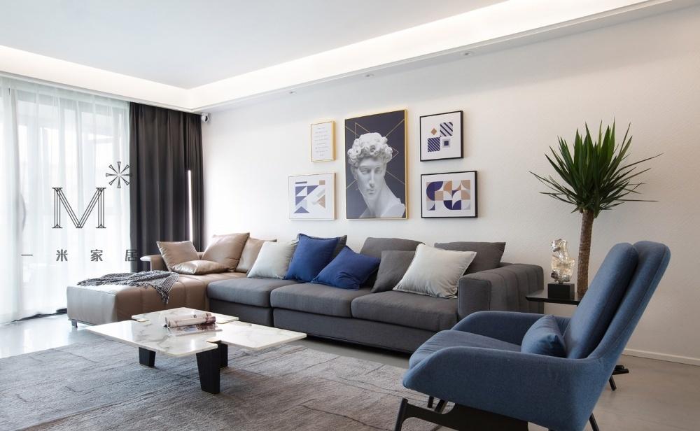 平层丨【一米家居】纯净苍穹，简而纯粹の家-13
