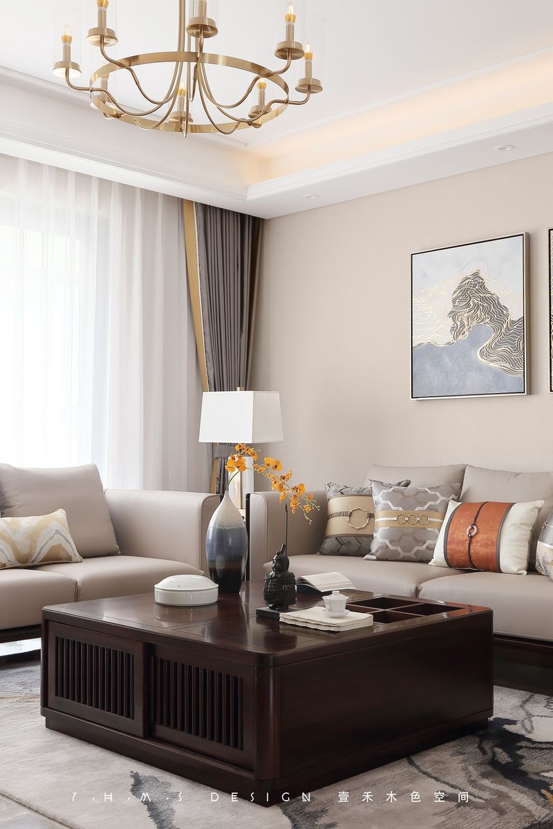 《江南·烟雨》现代中式家居丨壹禾木色空间-6