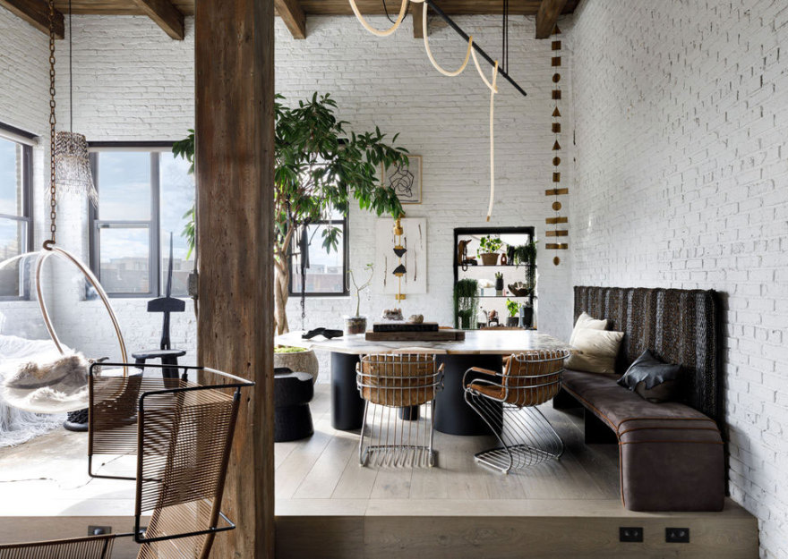 芝加哥设计师 Aimee Wertepny 的波西米亚风格阁楼设计-5