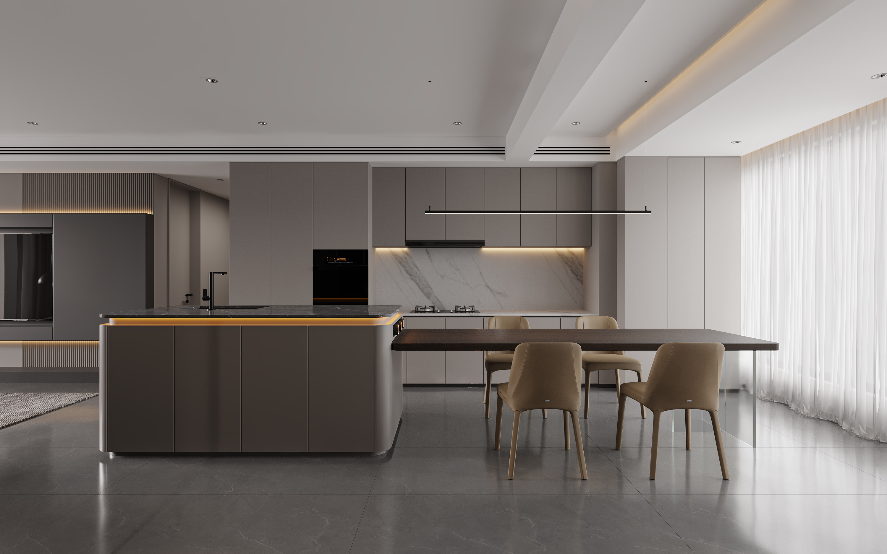 暗色调家装空间丨井外空间设计-7