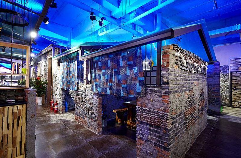 小渔莊海鲜舜耕路 | 倪泽团队打造600㎡自然怀旧空间-7