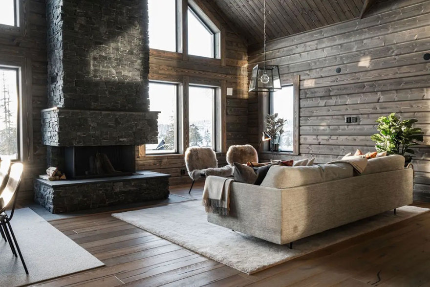 现代 Scandinavian 暗色调木屋设计-9