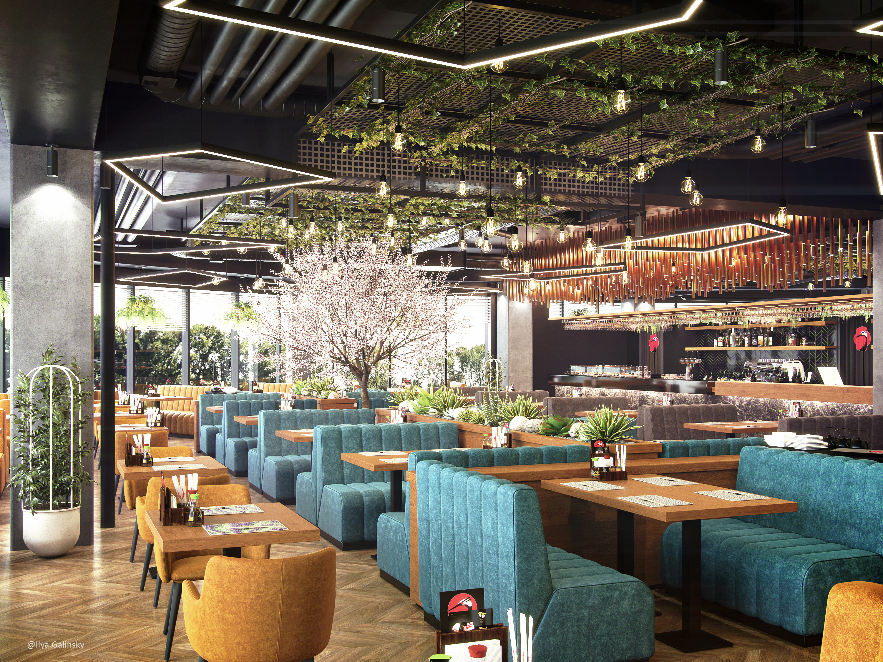 Yakitoria 餐厅室内设计丨俄罗斯丨Architectural Studio of Matrosov-7