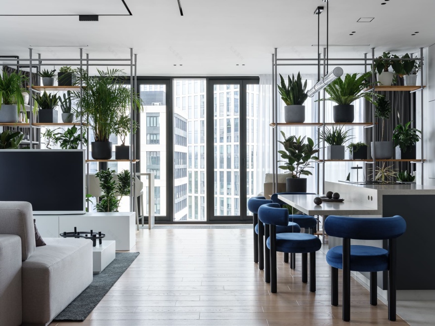 Дизайн квартиры с открытой планировкой площадью 100 кв. метров-6