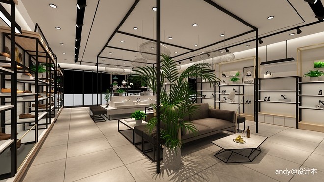 春达鞋店20万元95平米购物空间装修-16