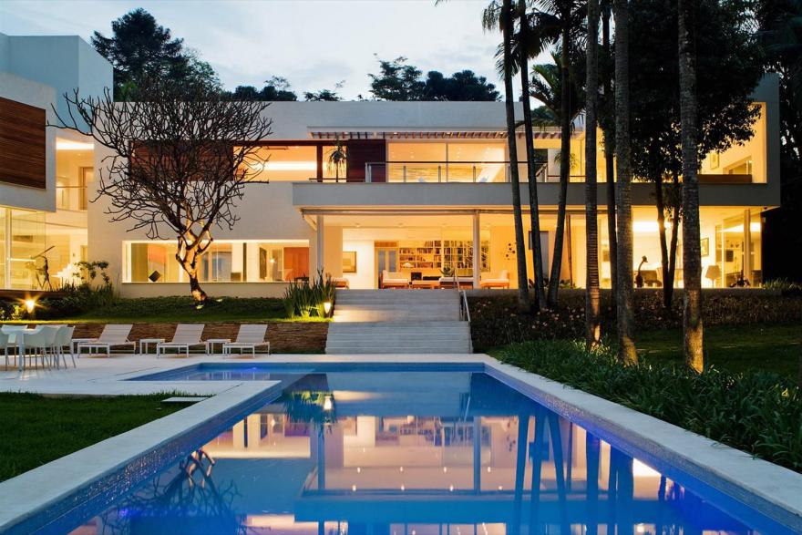 巴西 Residência RF · 现代钢材与玻璃的完美结合-1