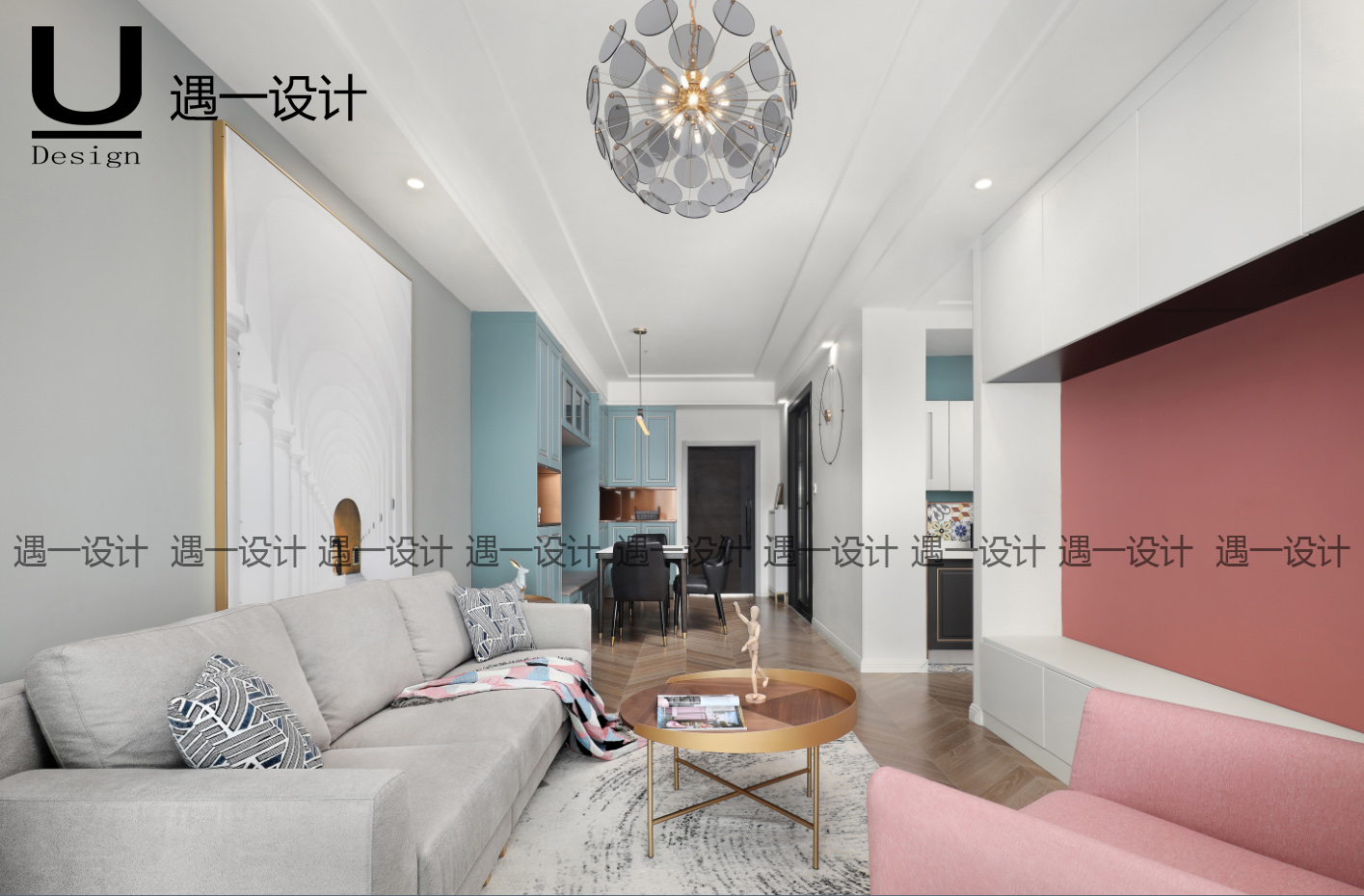 糖系治愈北欧风，启东御河湾 130㎡甜蜜空间-17