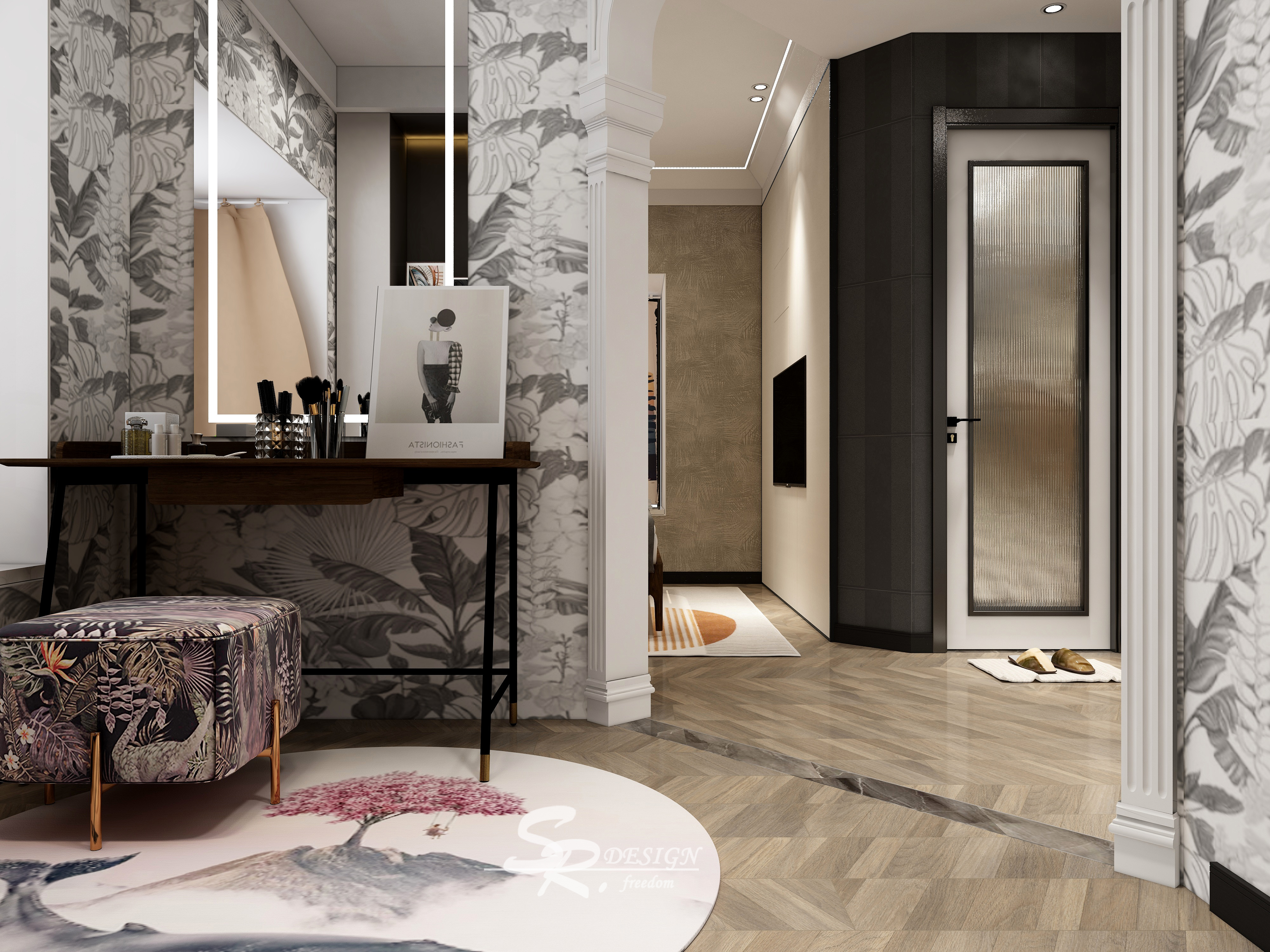 现代复古混搭风 · 96 平花繁设计样板间-31