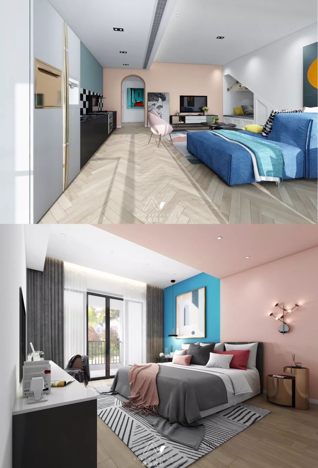 一套房改两套，全屋十几种颜色还想让客厅"裸奔"  | 南也设计-89