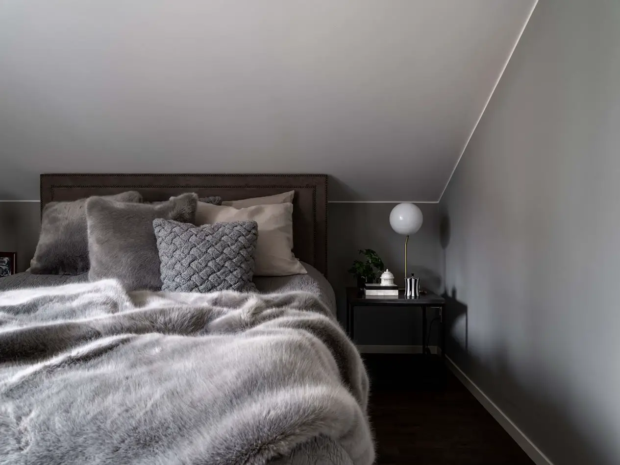 瑞典高山现代暗色调住宅设计-17