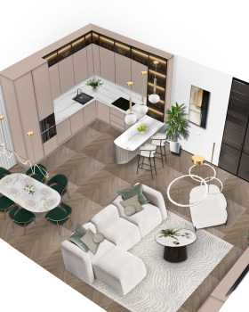 四居室公寓设计项目丨俄罗斯莫斯科丨EKATERINA OSEPCHUK