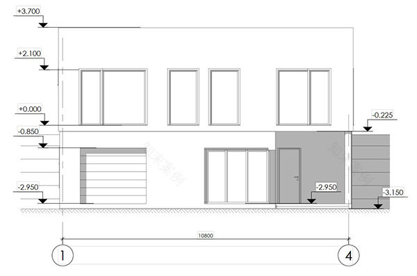 黑色极简风格现代方形住宅-12