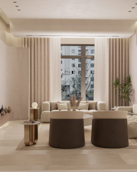 Modern Reception + Kitchen In KSA