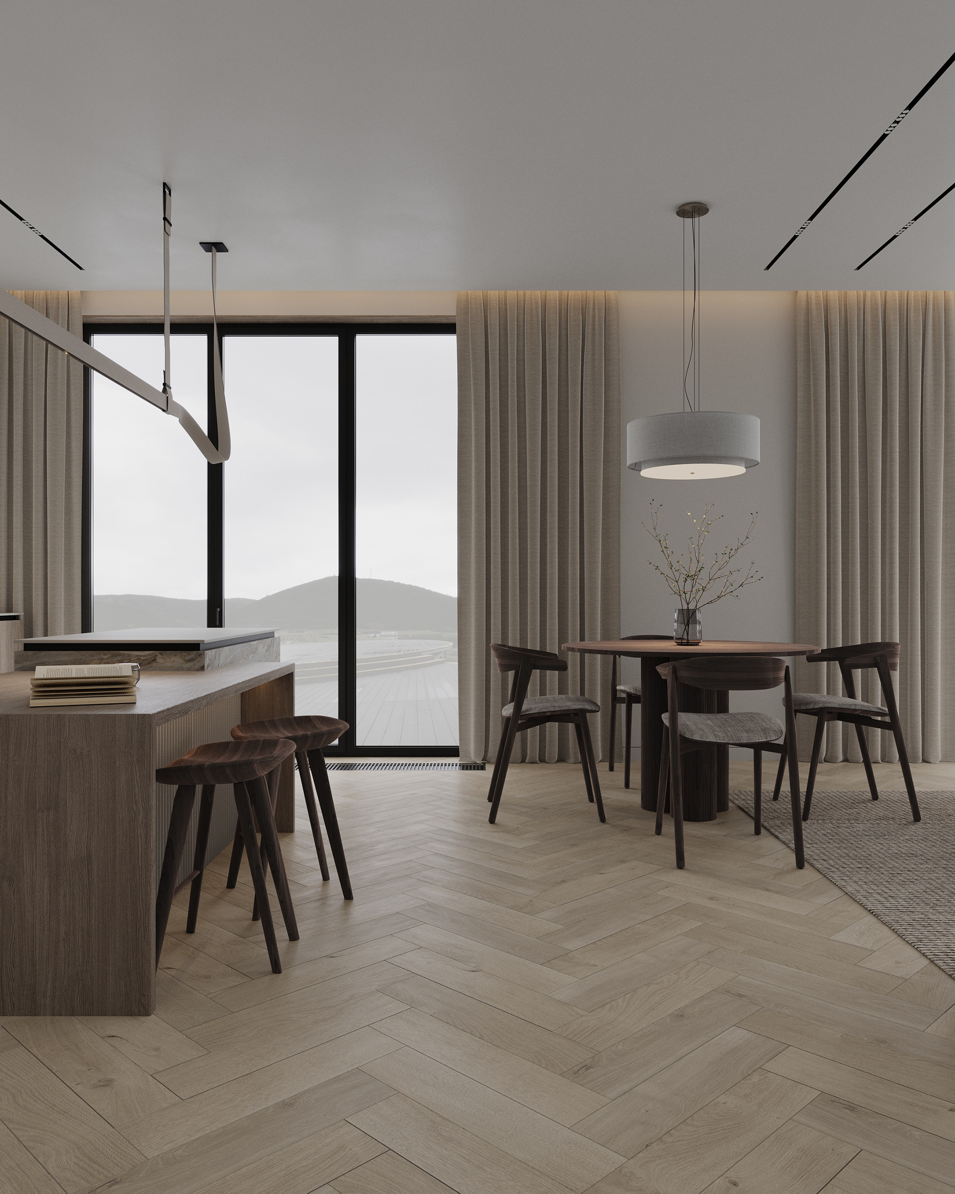 厨房客厅可视化设计丨美国丨Inesa Orlenko-7