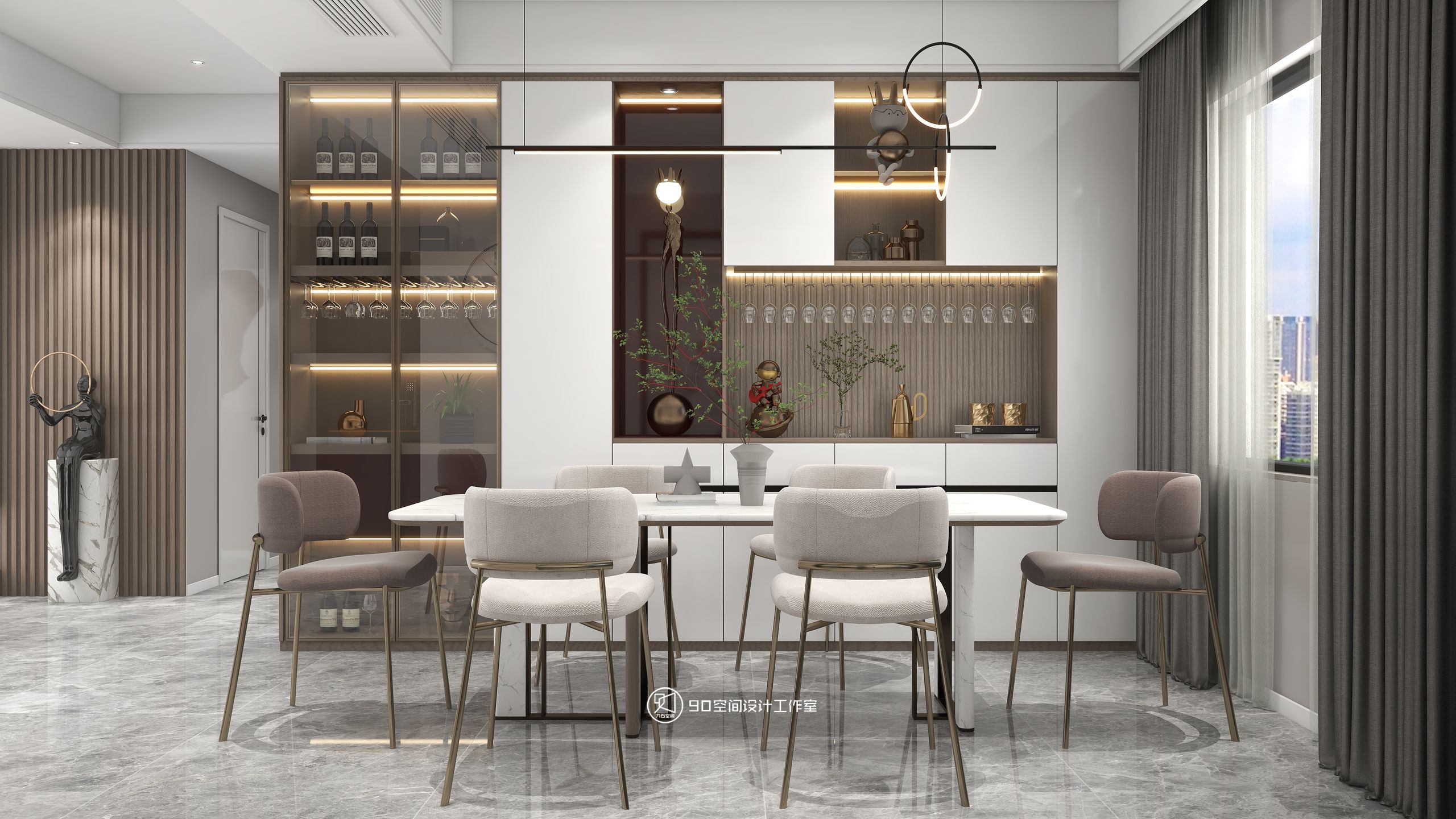 90 空间设计∣130㎡温馨现代风-11