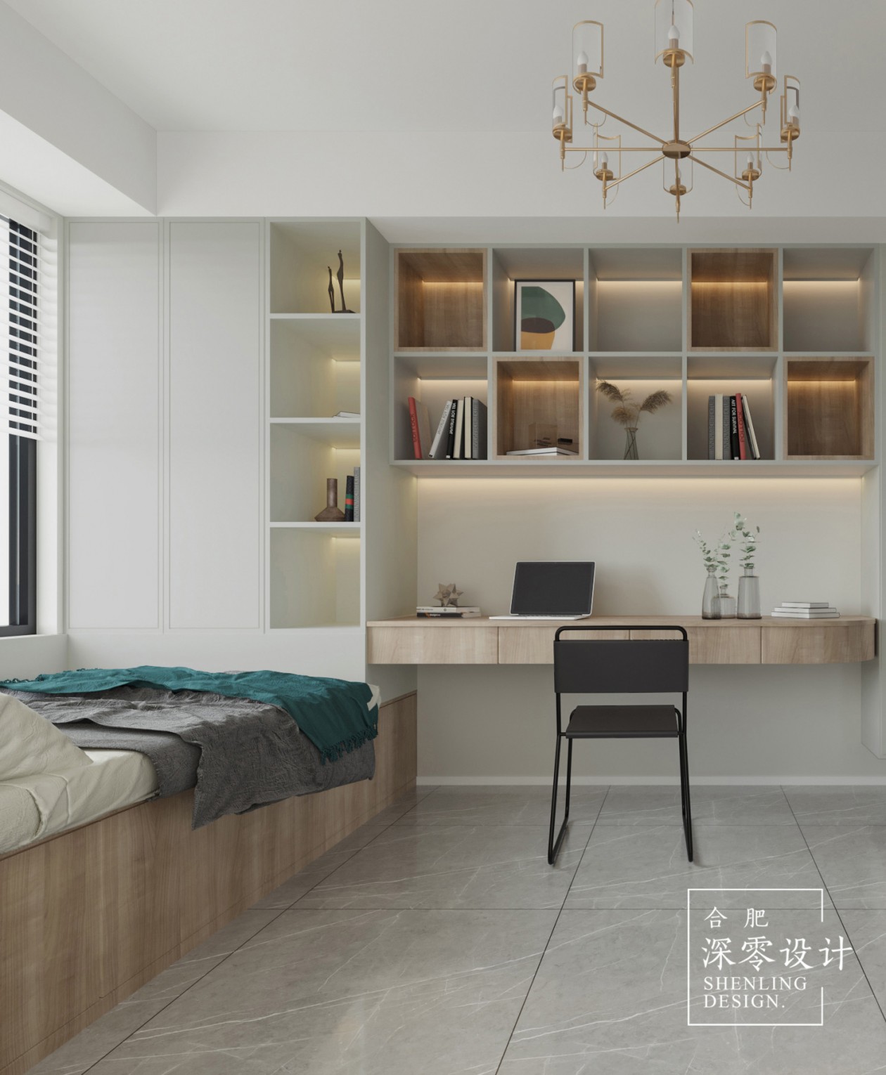 合肥深零设计新作 | 110㎡现代复古小家,墨绿色打造专属二人世界-49