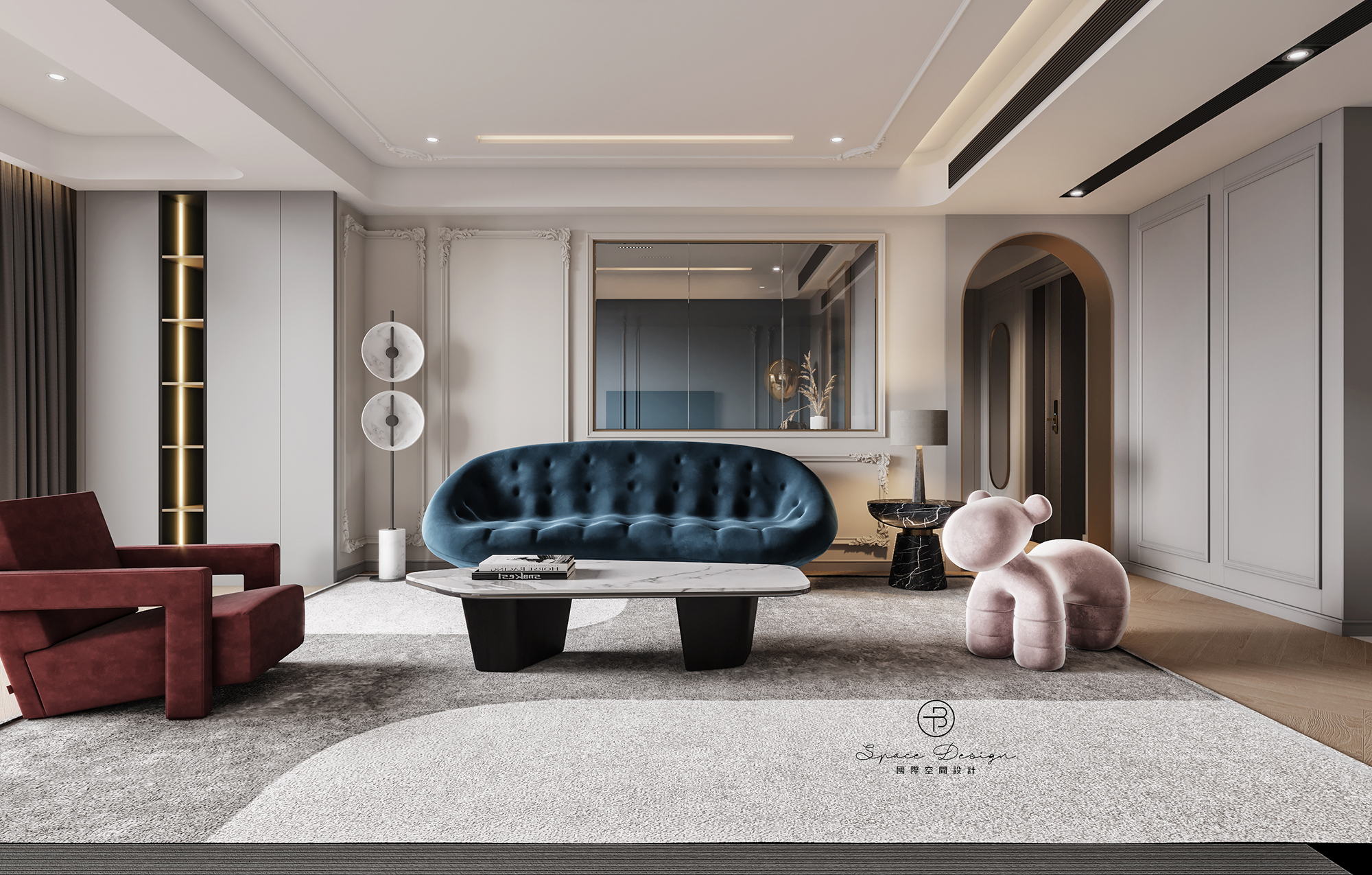 现代法式平层设计丨中国通州丨T·B 国际空间设计-13