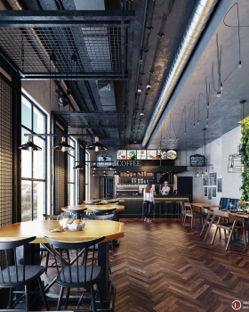 Coffee Shop design - Industrial style