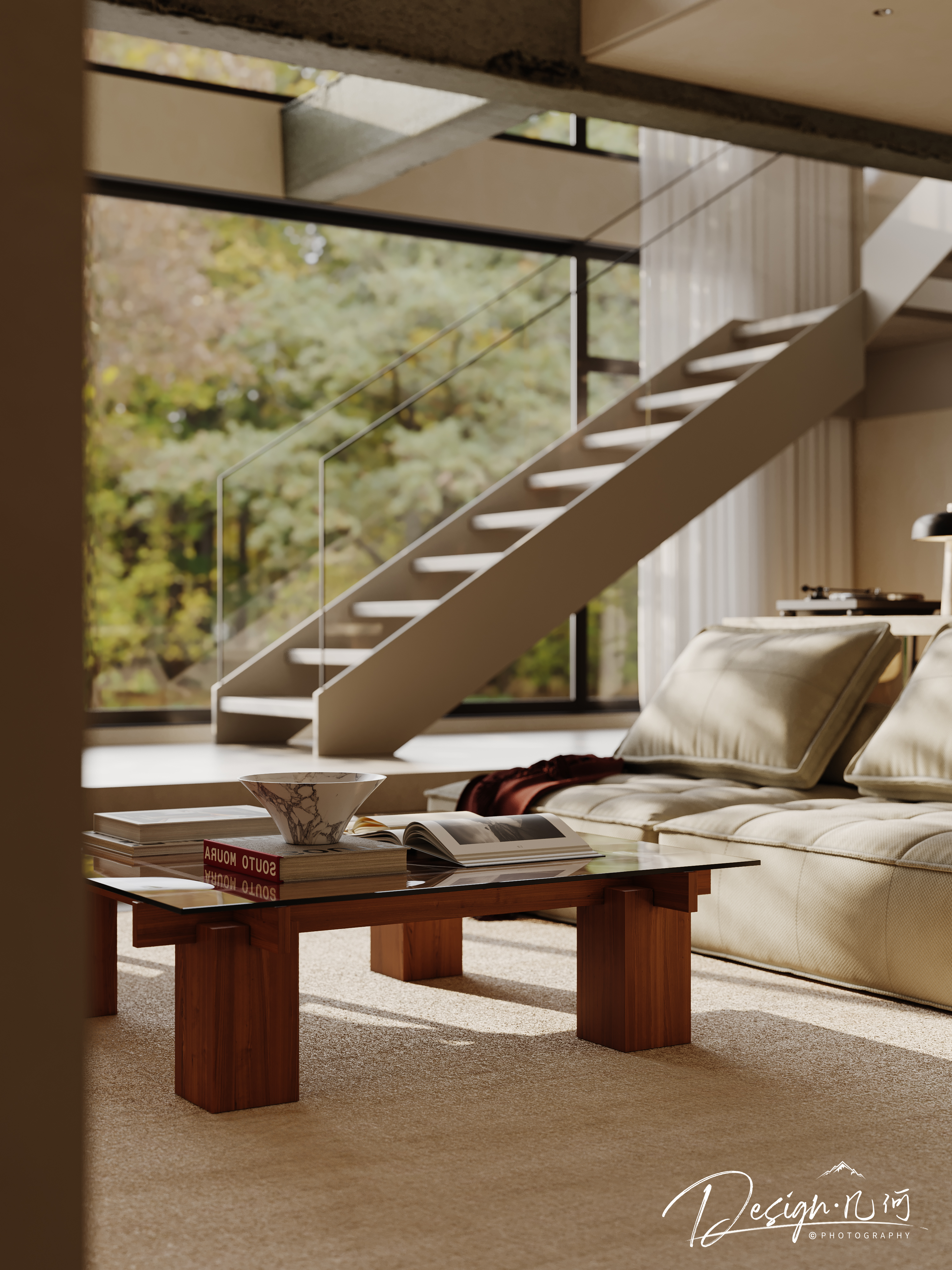 几何空间视觉表现 | 天玺湾中古风客餐厅（黄昏/夜景）-10