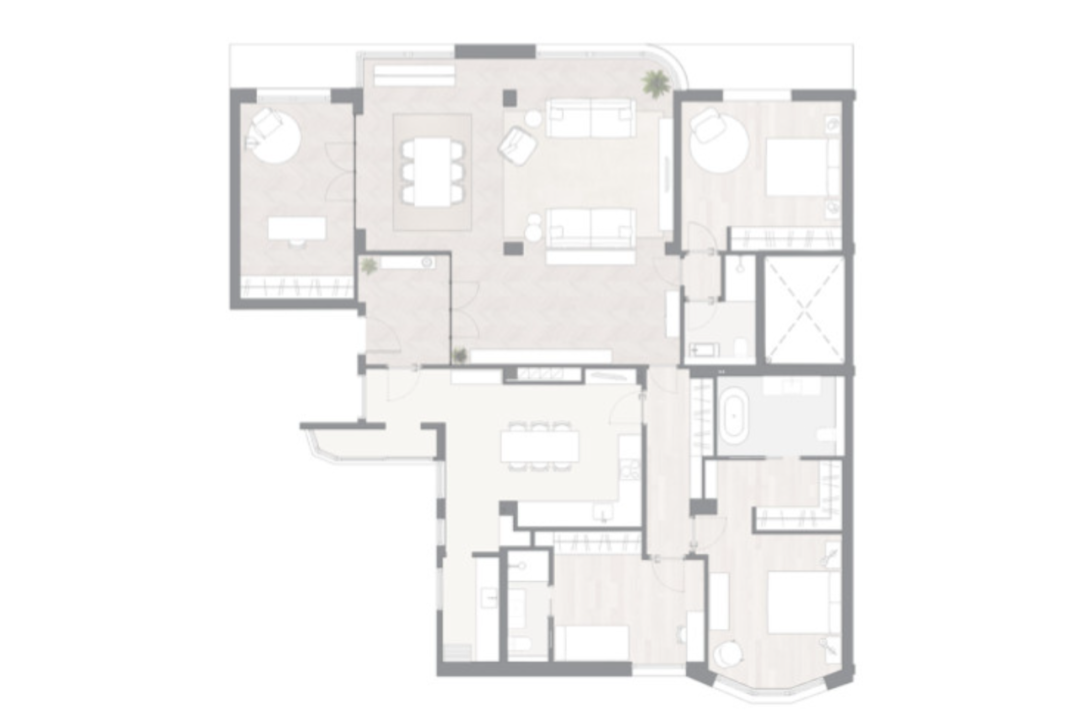 西班牙毕尔巴鄂大平层三口之家设计丨Sandra Vergara 工作室-22