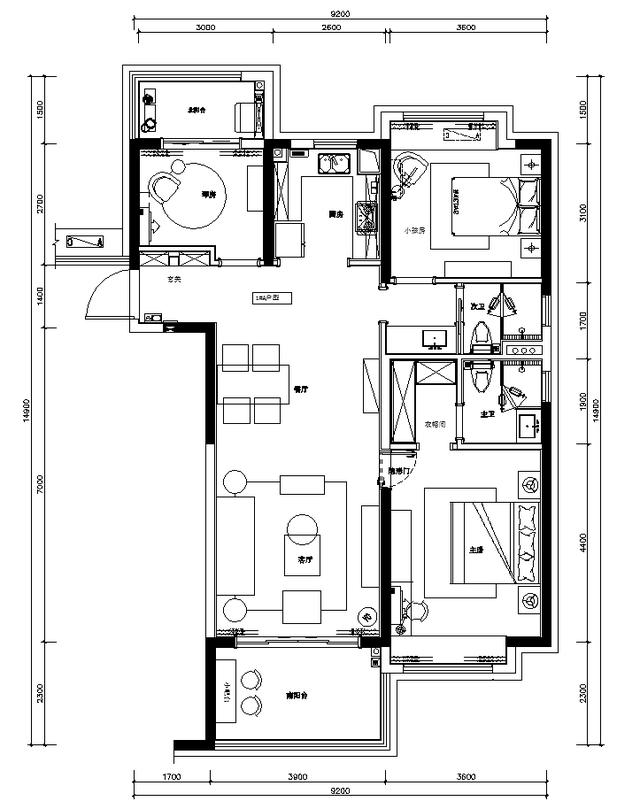 碧桂园美的院子二期样板间1#A户型-21