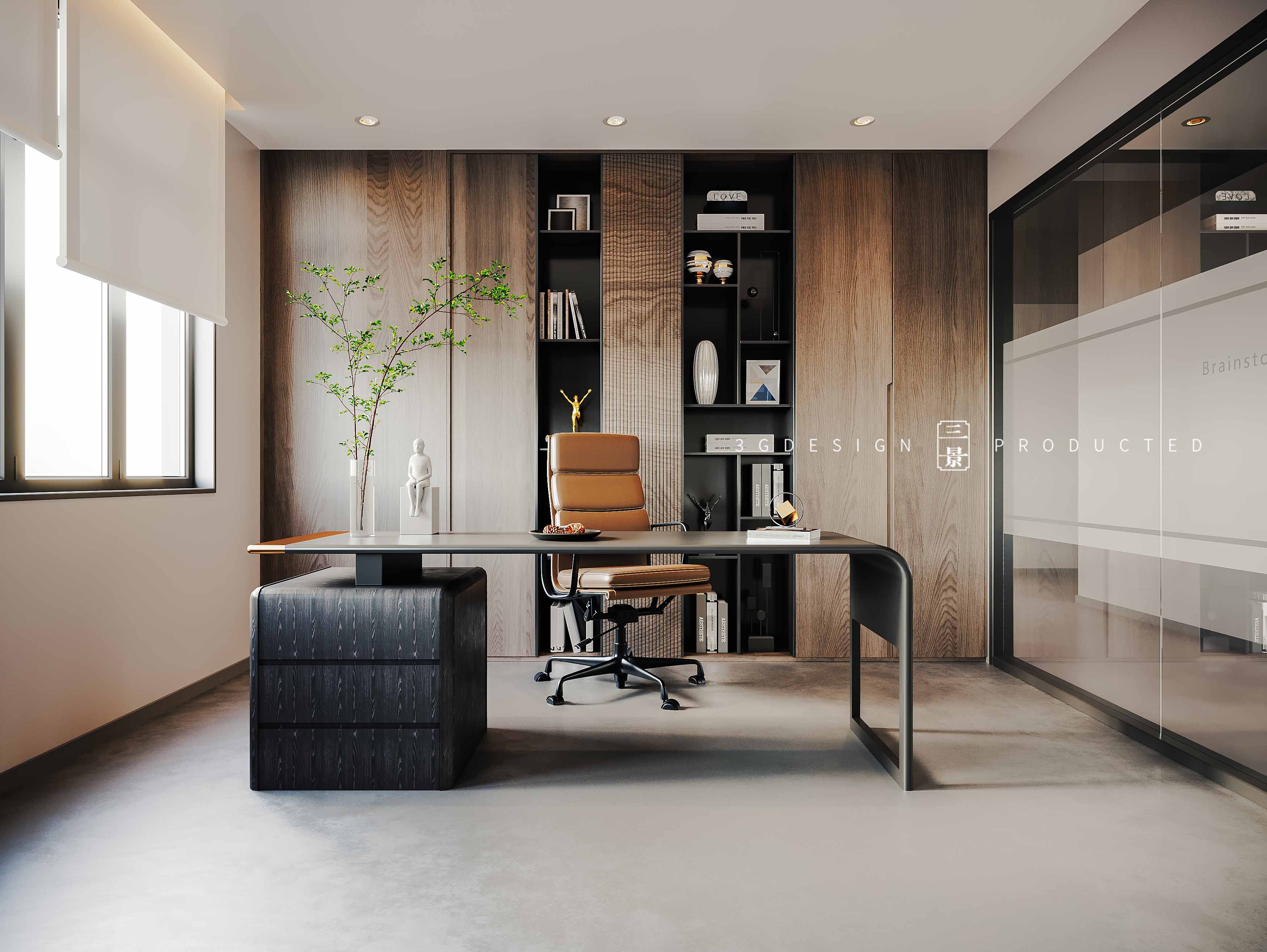 【三景装饰】服装企业办公室展厅-7