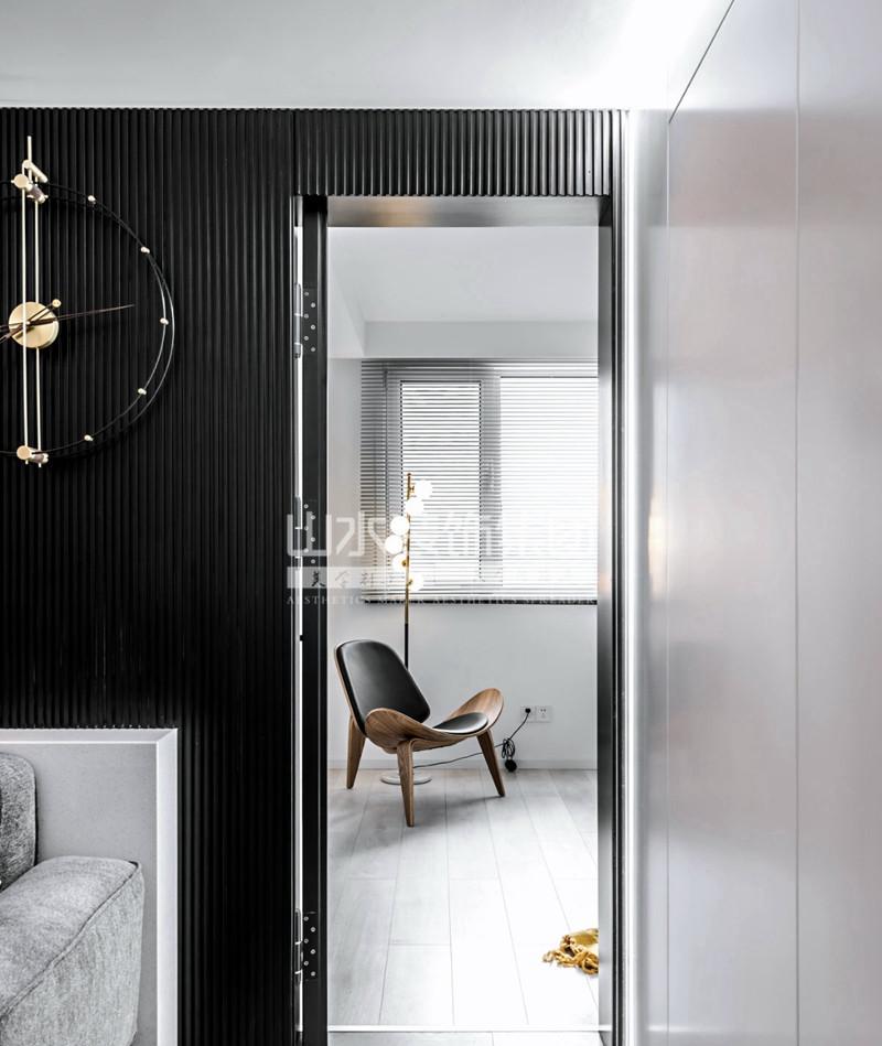 小夫妻 70㎡二手房逆袭，黑白极简演绎个性空间-14