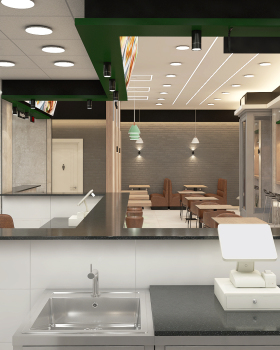 Humbaba Chicken House Berlin - Interior Design 3D