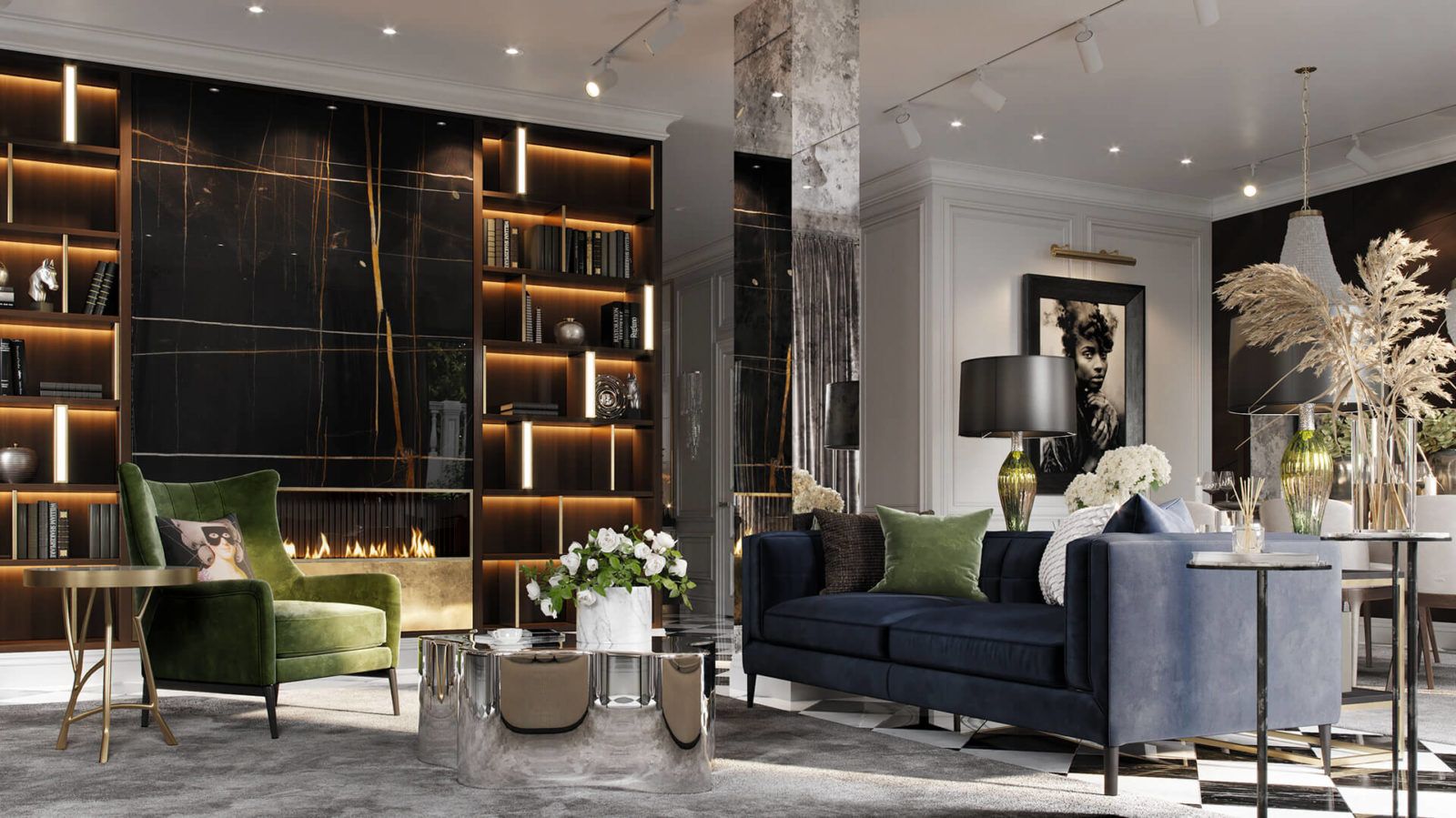 现代主义与装饰艺术风格公寓室内布置丨Angelina Rudenok,Ирина Артюшина-38