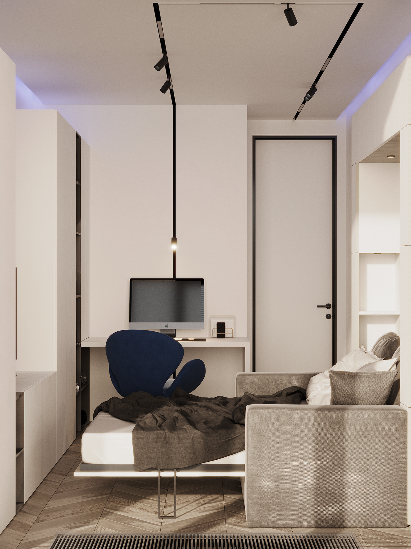 现代白色系 小户型空间-23