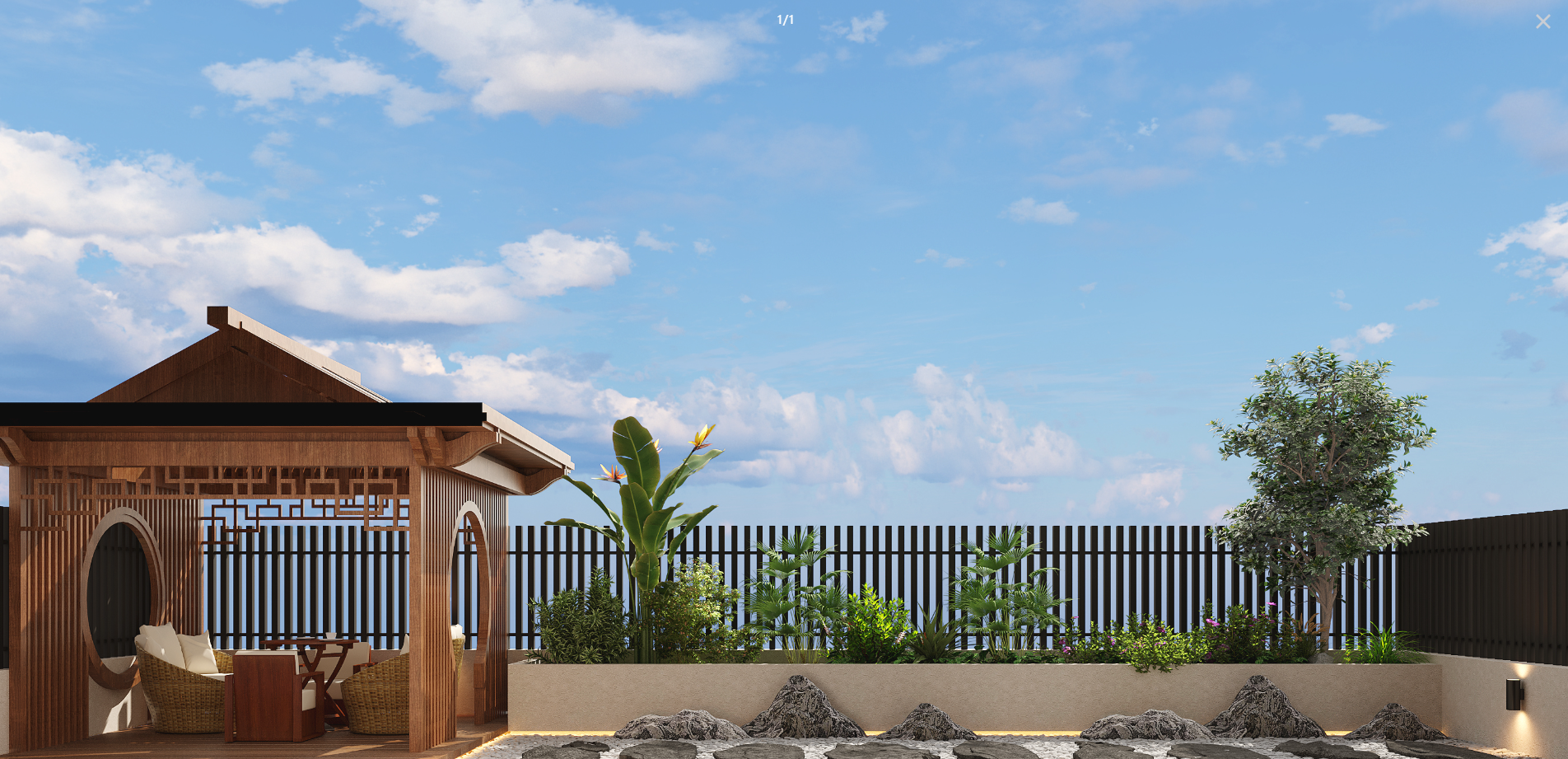 现代别墅室内+庭院效果-2