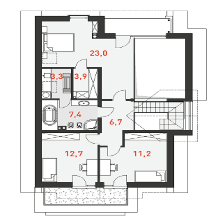 150平米带阁楼和车库的精美房屋-12