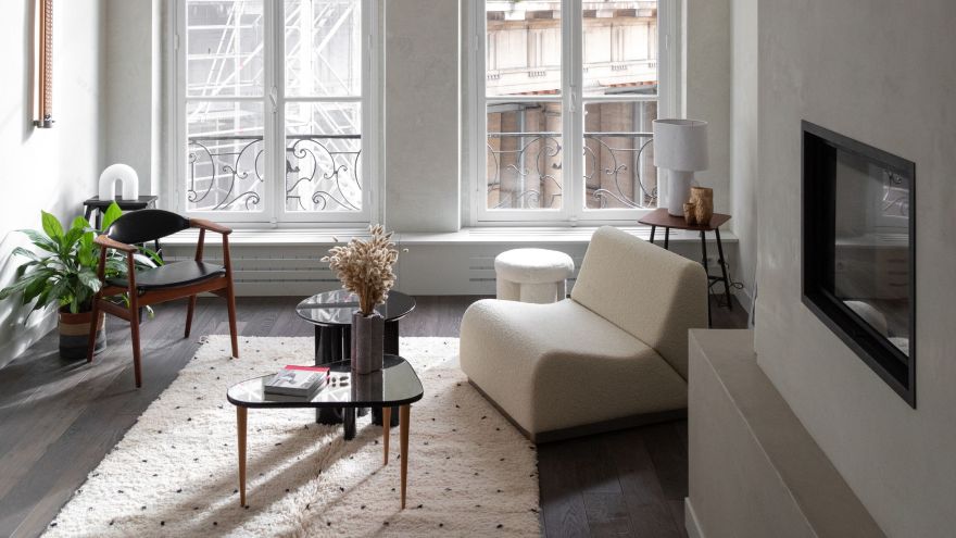 巴黎近哈勒花园50平米小公寓翻新丨法国巴黎丨Boclaud Architecture-3