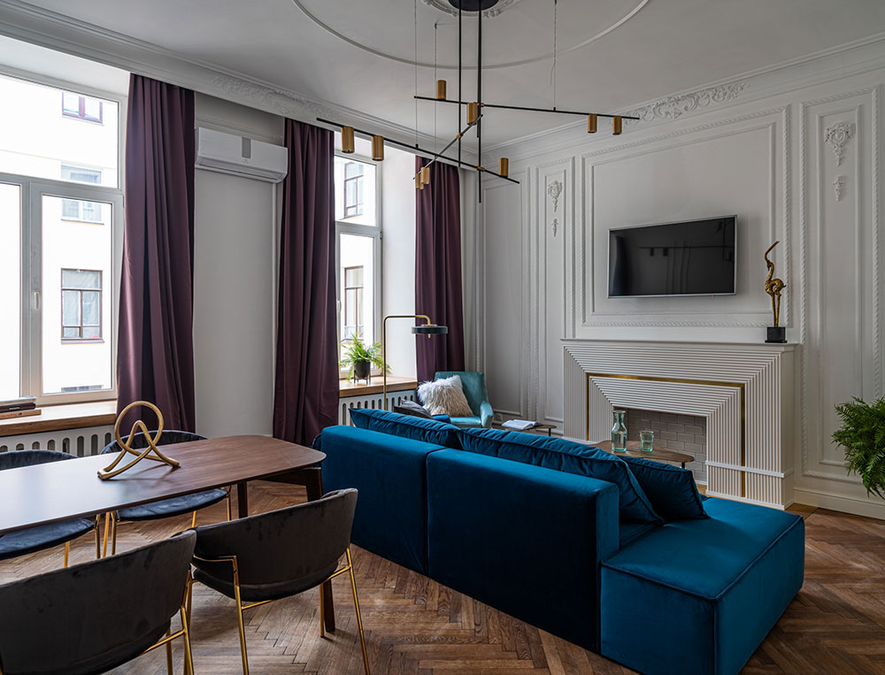 圣彼得堡优雅公寓 | 古典卧室与现代客厅的完美融合-16