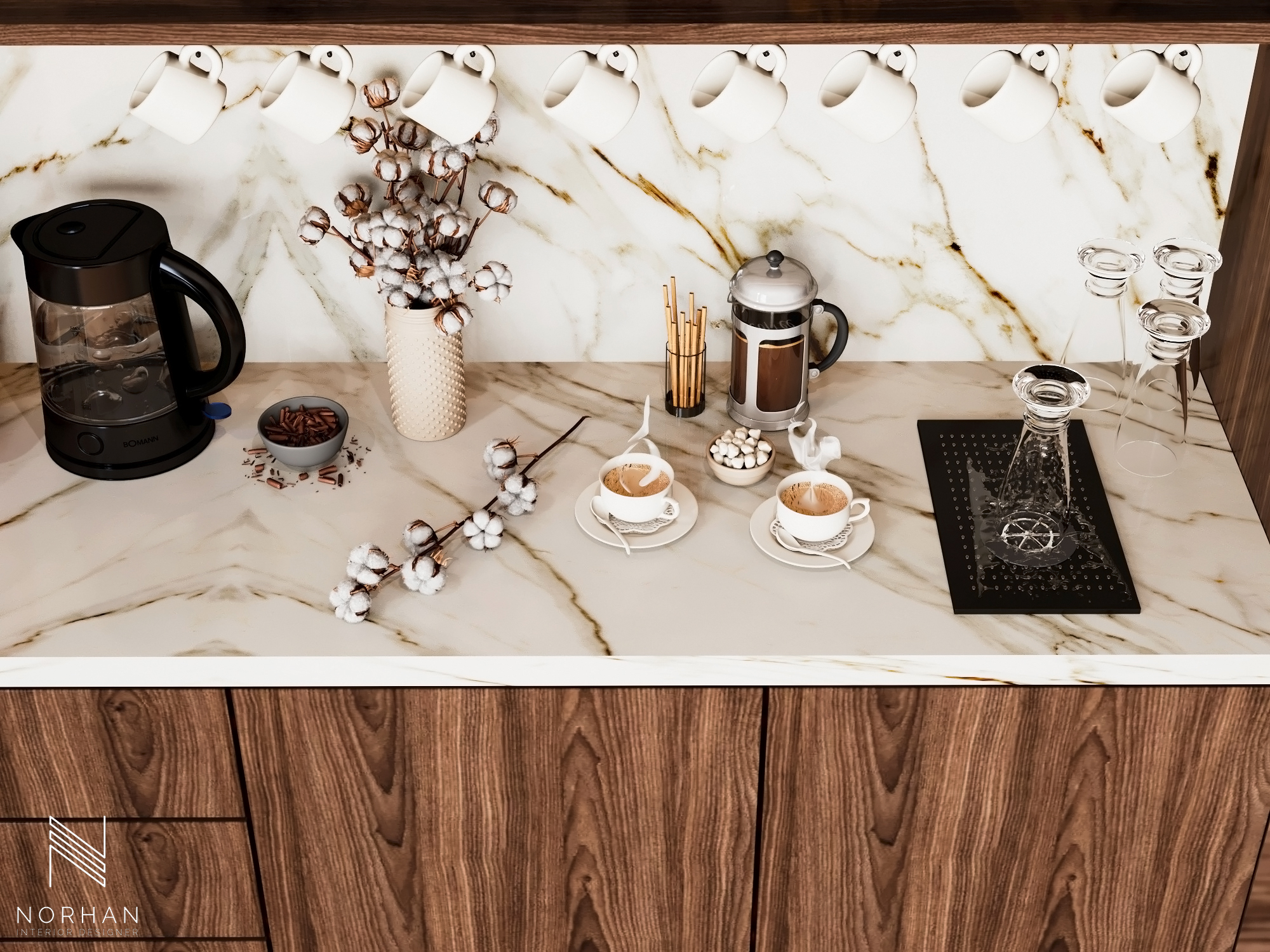 现代小厨房设计丨沙特阿拉伯丨Norhan NM-8