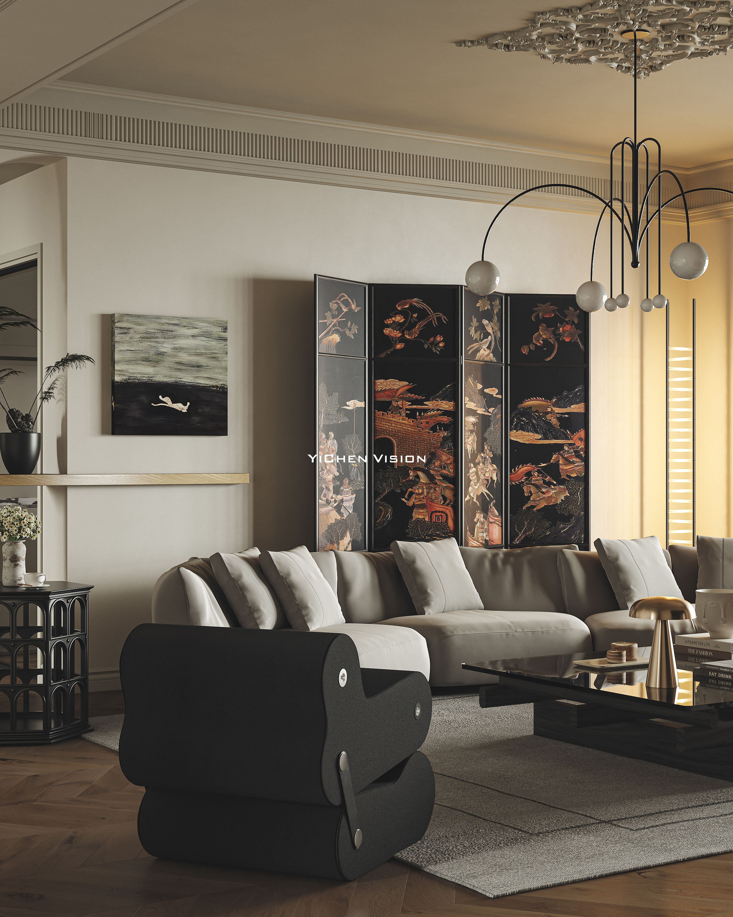 新古典混搭风丨中国西安丨西安异构全案设计-6