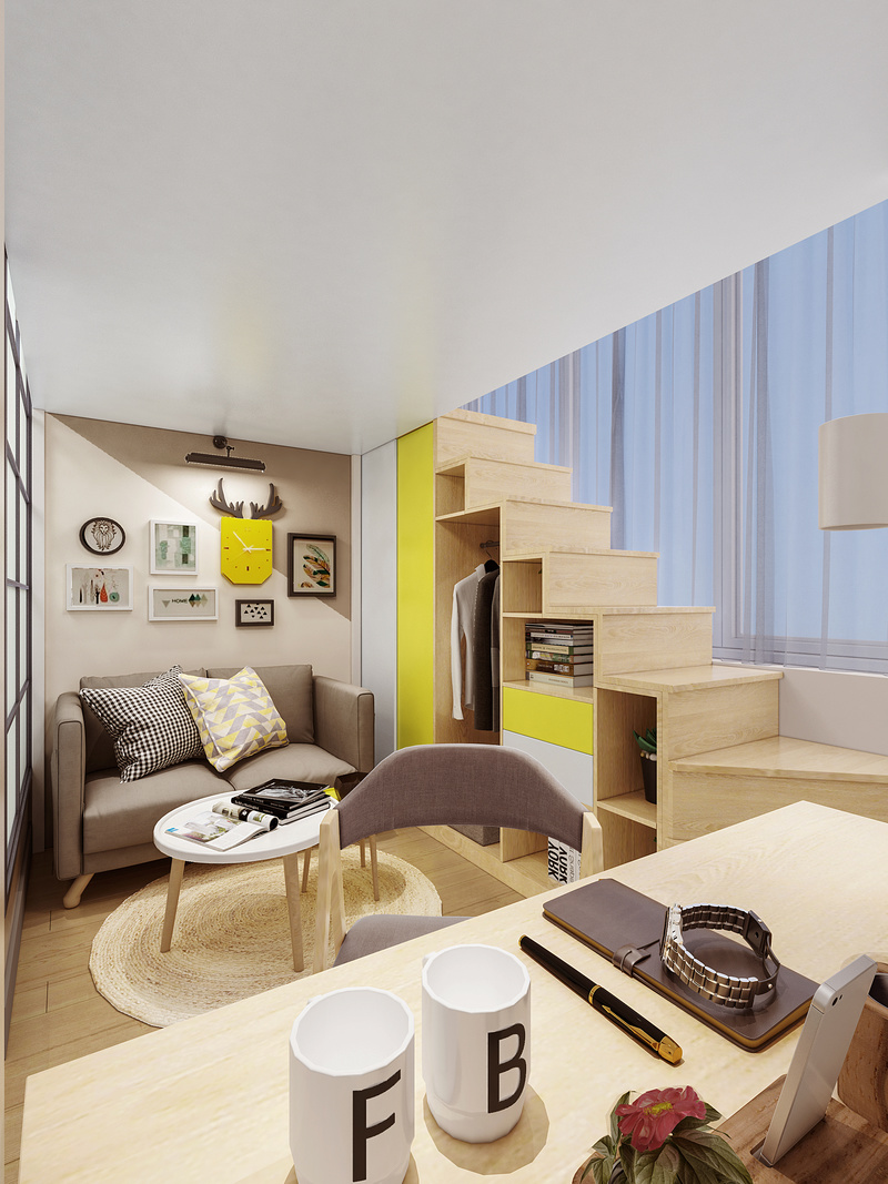 9m²深圳公寓设计 | 活力橙、深林绿、少女粉-13