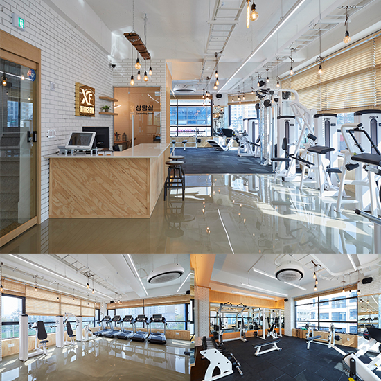 现代明亮 60 平健身中心，专业与时尚的完美融合-1