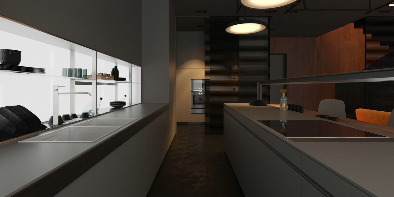 高级黑+橘色室内设计-9