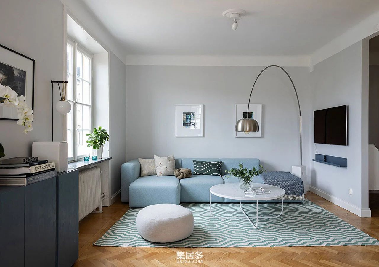 瑞典冷色调住宅-11