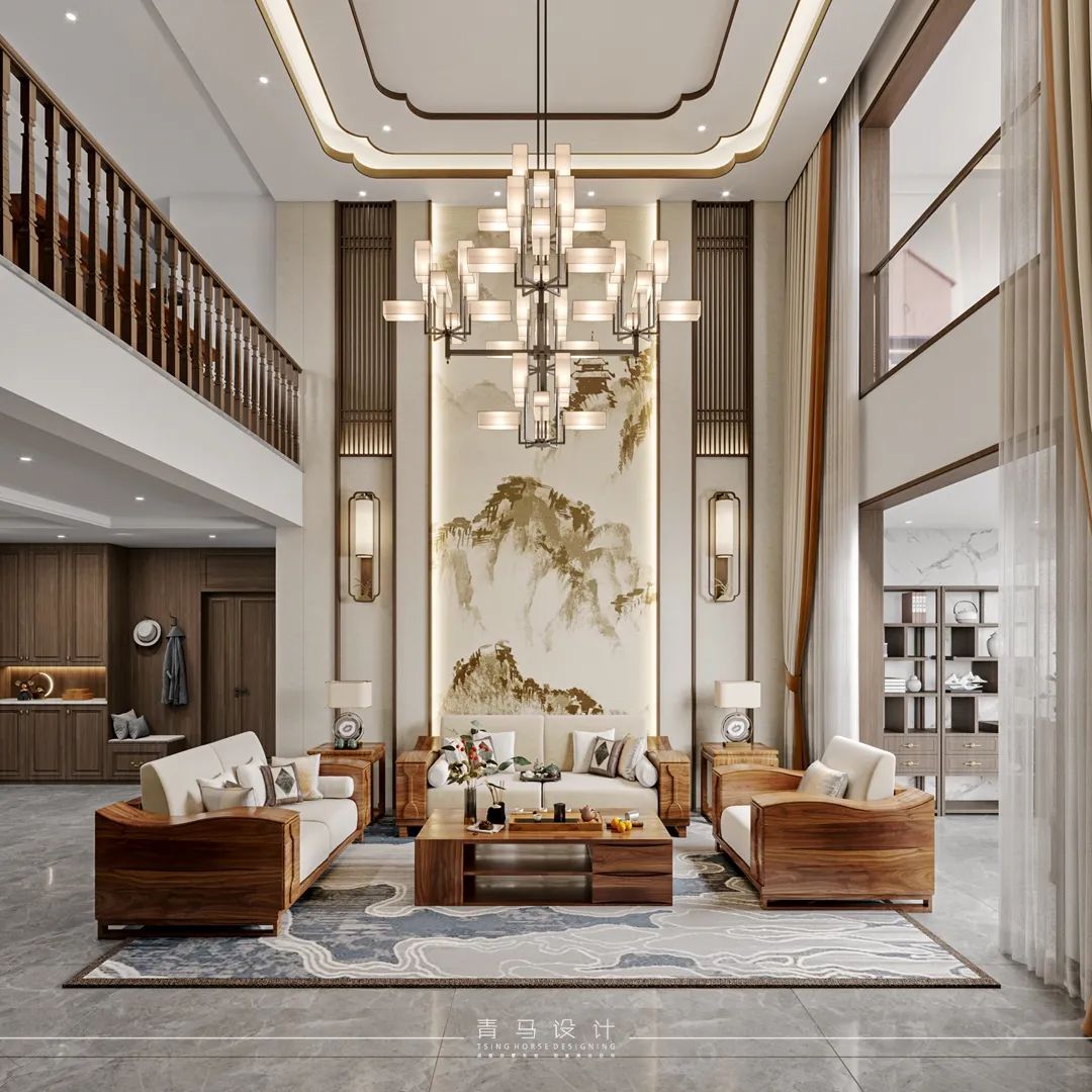 振业泊墅简约新中式复式空间丨青马别墅空间设计-49