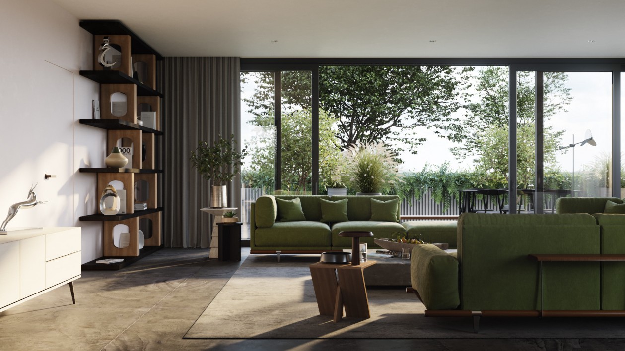 现代风遇上绿色系，精简的效果展示！-3