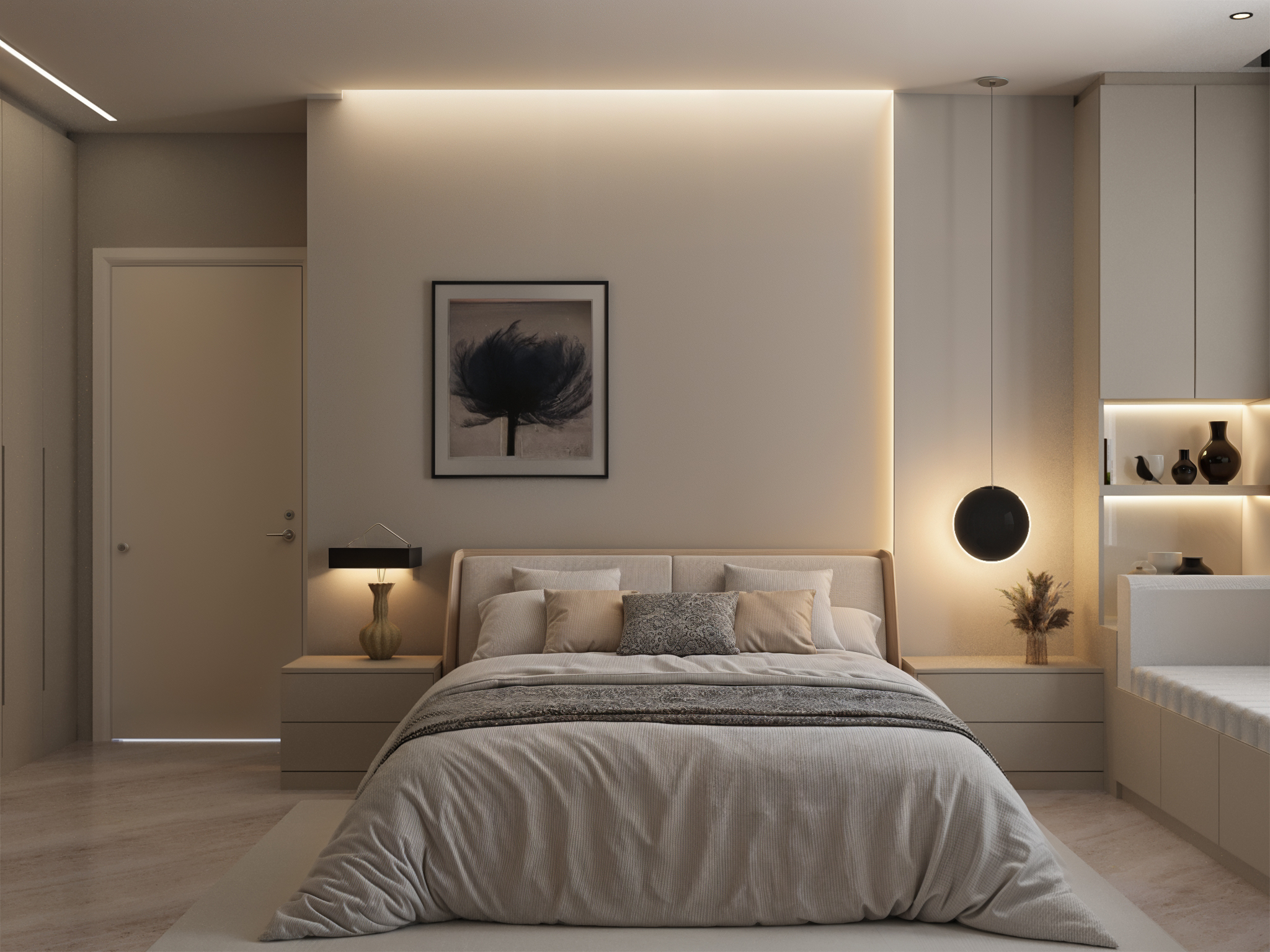 Modern Minimalist bedroom with Scandinavian Influence-10